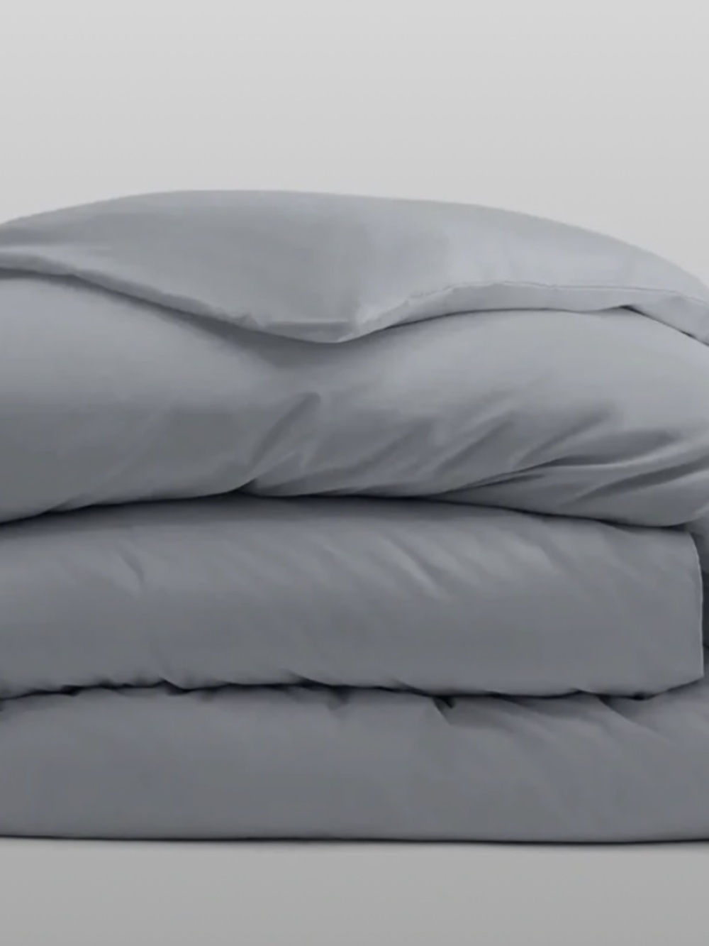 new Brushed Cotton Duvet Set with 2 standard shams Queen Mist Light Blue Gray - Picture 2 of 4